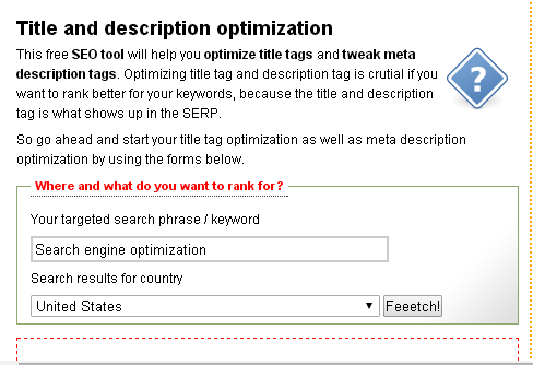 Title and Description Optimization Tool 